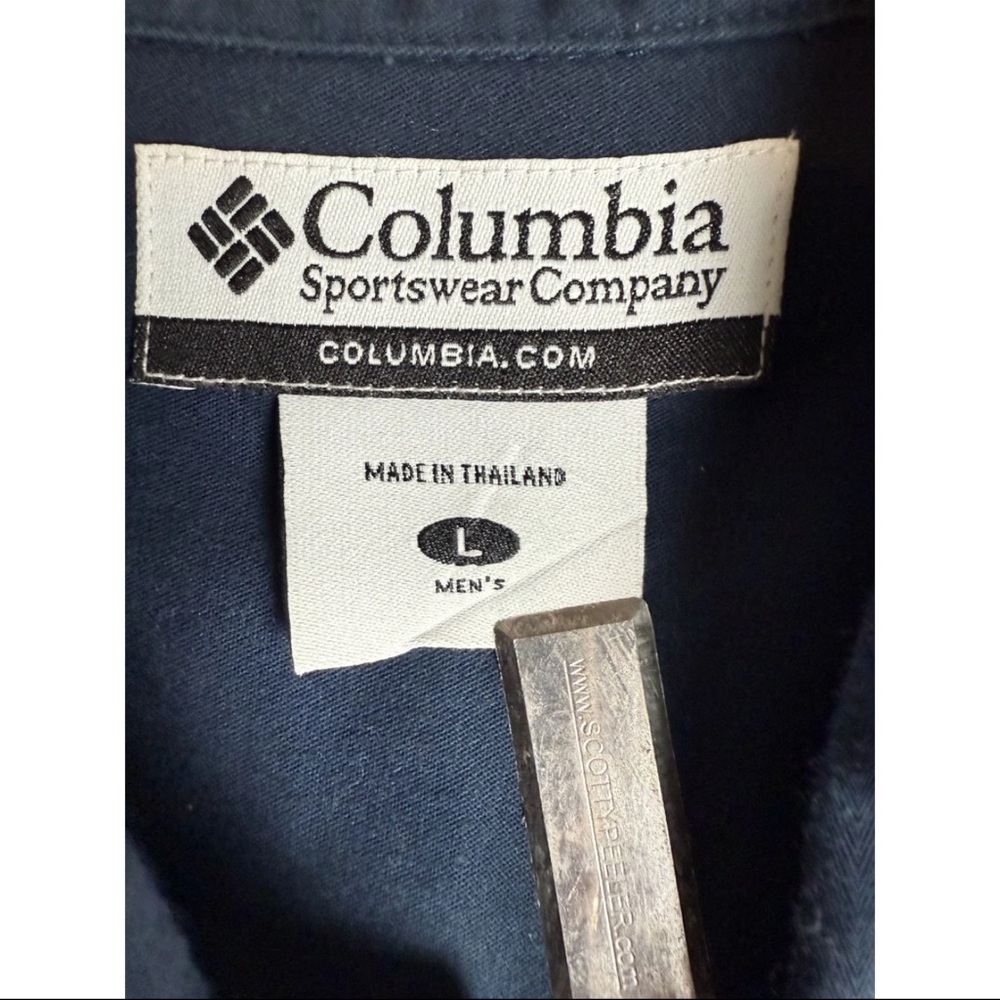 Columbia Shirt Men's Large Navy‎ Blue Auburn Tigers Logo Long Sleeve Button-Down - Picture 2 of 5